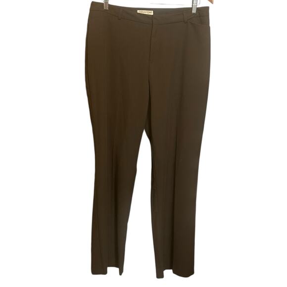 Coldwater Creek Women Natural Fit Pants 12 Brown Straight Leg Minimal Office - Picture 1 of 10